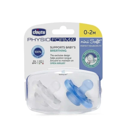 CHICCO SUCETTE PHYSIO BLEU 0-2M 2PCS