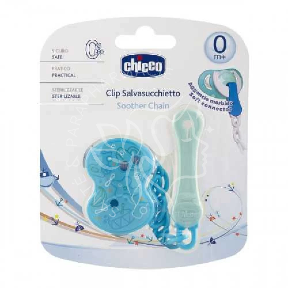 CHICCO ATTACHE SUCETTE BLEU
