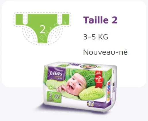 LILAS COUCHE BB TAILLE 2 ( 3/5 )