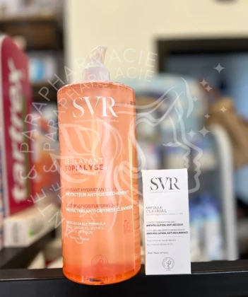SVR COFFRET CLAIRIAL AMPOULE CONCENTRE ANTI TACHES 30ML + SVR TOPIALYSE GEL LAVENT 1L